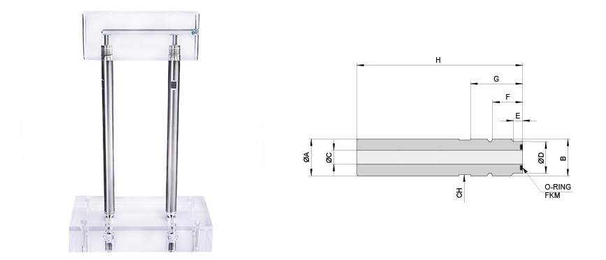 Rod for ejection of cooled inserts