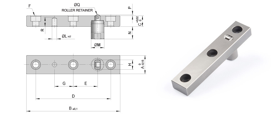 Sliding plates with integrated retainer