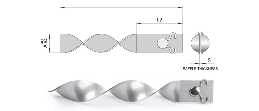 Self-locking baffles with spring - Spiral